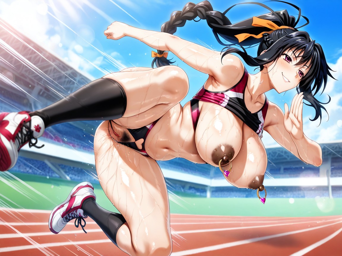 辮髮, Hard Nipple, Ponytail AI黃片
