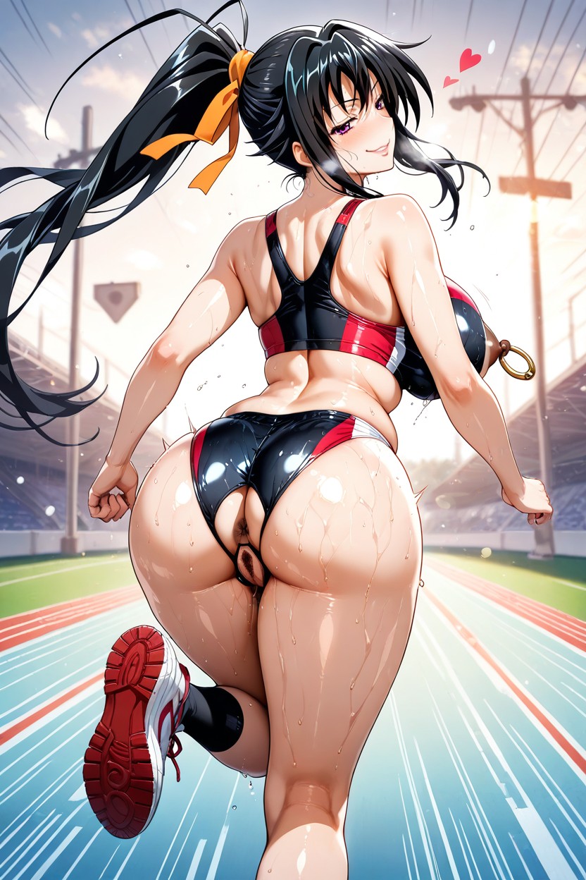 Ponytail, 張開雙腿, Erect Nipple AI黃片