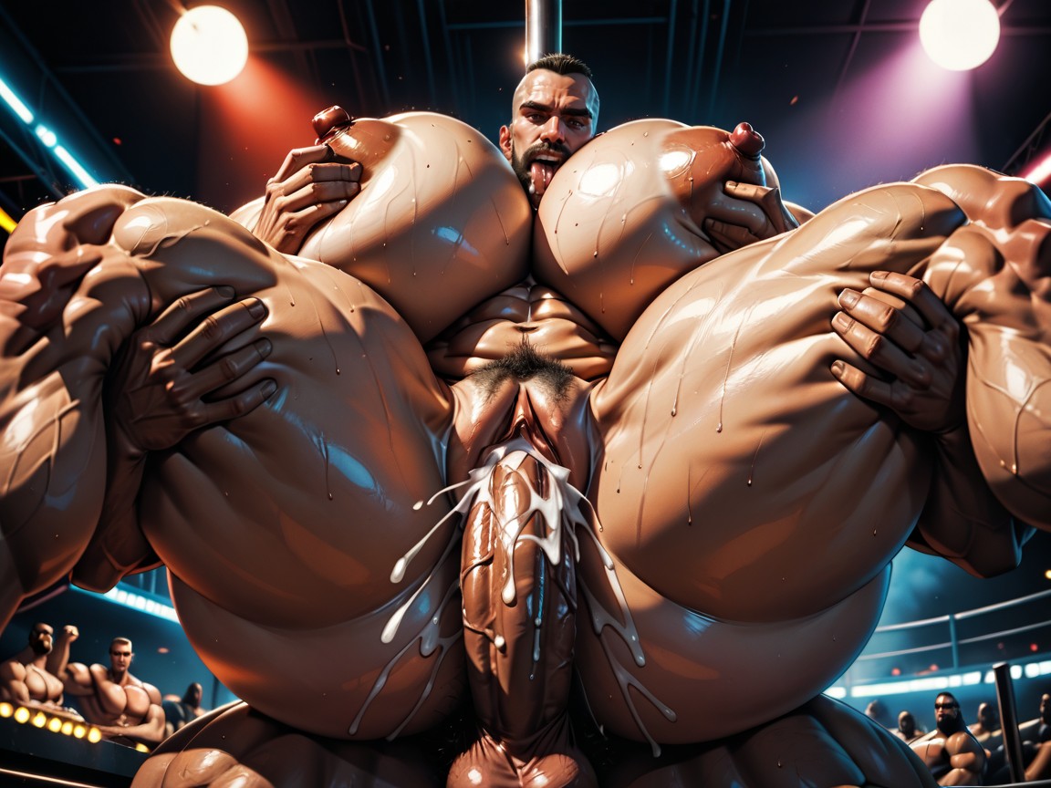 Hyper Bulky, Cuerpo Completo, Hairy Thick Hyper Muscled Body Porno IA