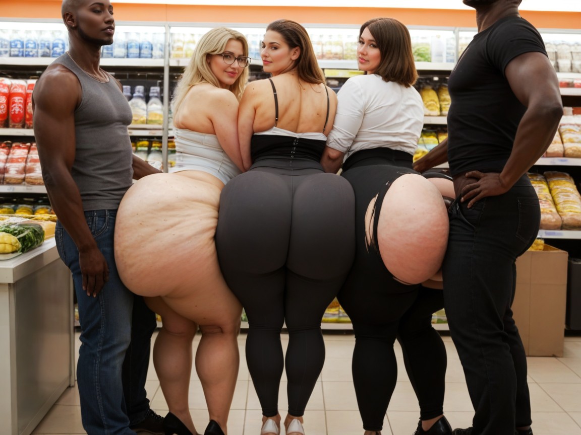 Oversized Hyper Ass, Huge Ass, Wearing Glasses AI Porn