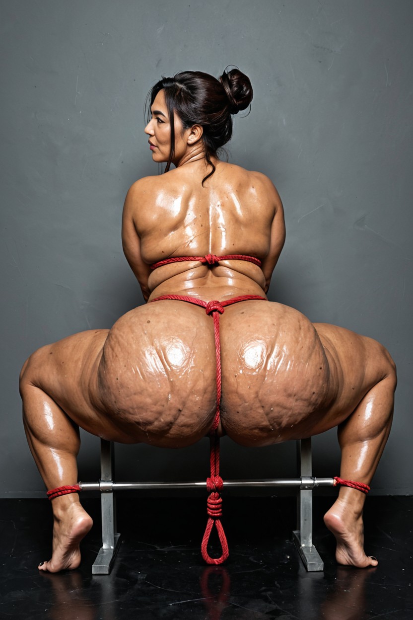 Black Nails, Ultra Detailed Face, Gigantic Huge Massive Hyper Thighs AIポルノ