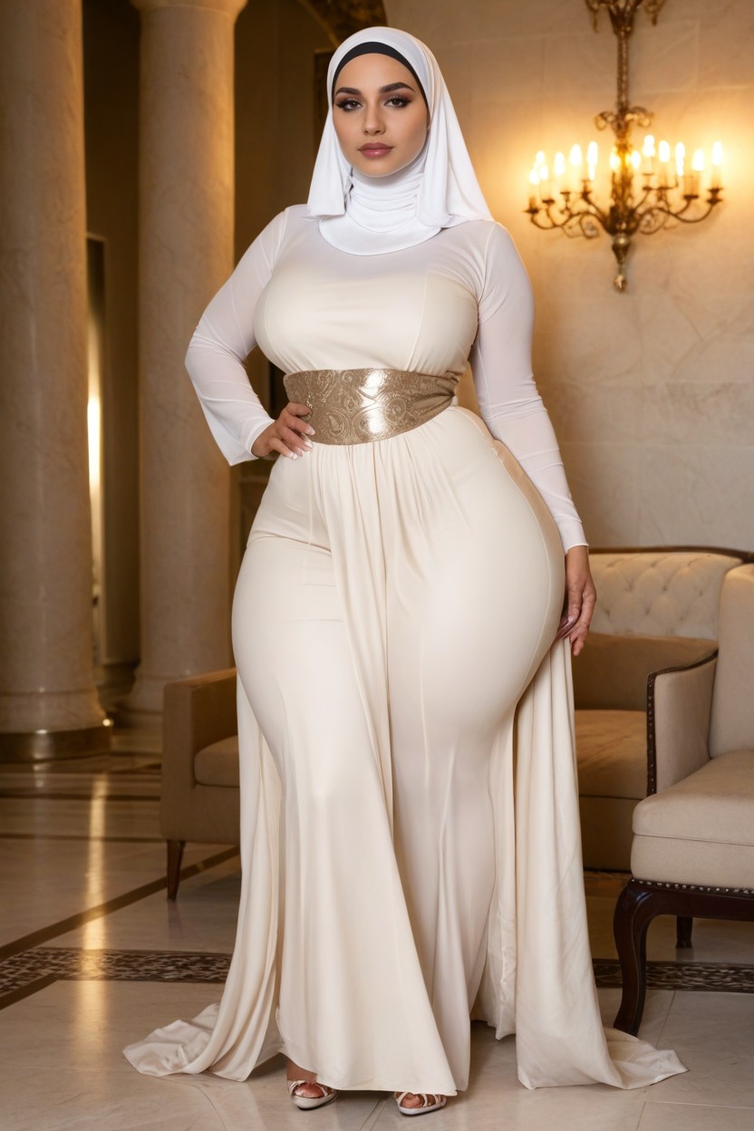 Form-fitting Elegant Gown, High Resolution, Delicate Gold Jewelry AIポルノ