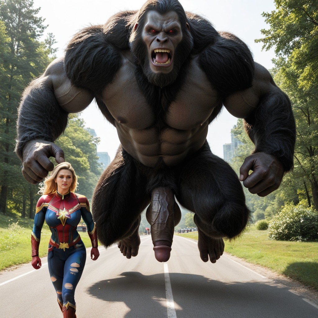 Captain Marvel, Thick Penis, Detailed Face AI Porn