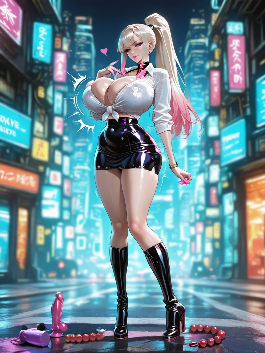 Modèle, 18+, Latex Skirt Porno IA
