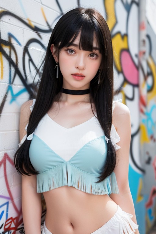 Woman Has Soft Pale Skin, K, Heart Shaped Earrings Porno IA