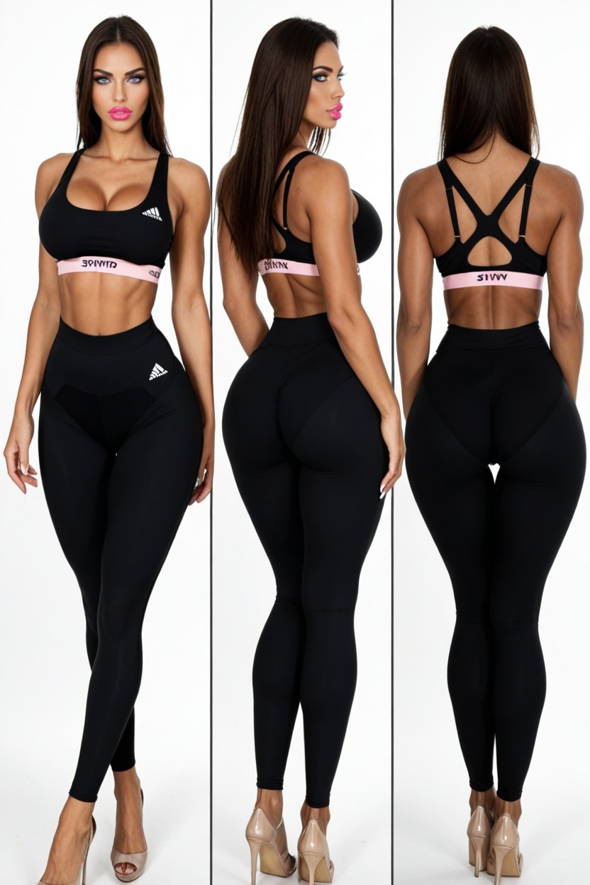 Large Round Enhanced Boobs, Athletic Body, Cuerpo Completo Porno IA