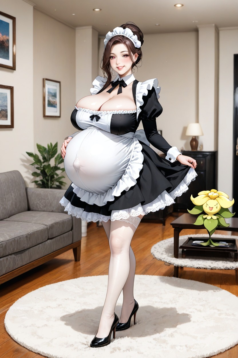 임신, Heavily Pregnant, Massive Firm Bimbo Tits AI 포르노