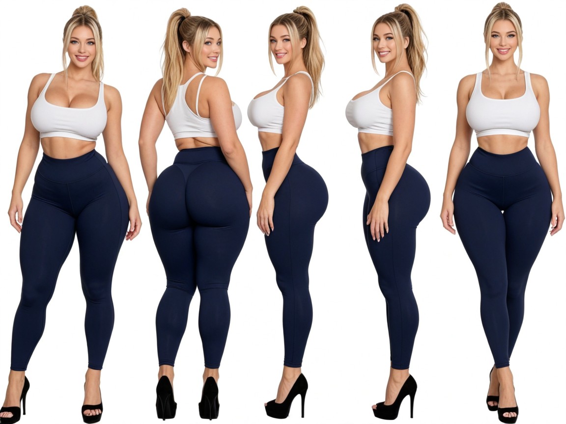 Round Face, Pear-shaped Body, Side View AI 포르노