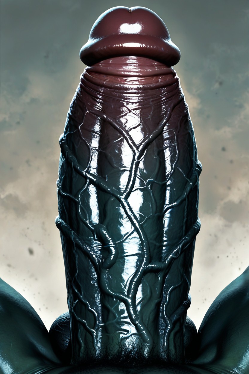 Hypersized Hyperveiny Throbbing Torpedo Penis, Arching, Front View AI黃片