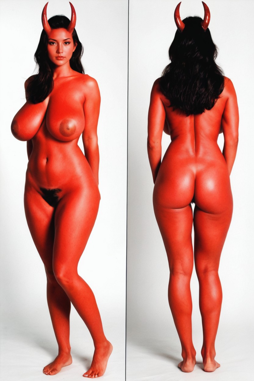 Neutral Expression, Inverted Nipples, Hourglass Body Shape AI Porn