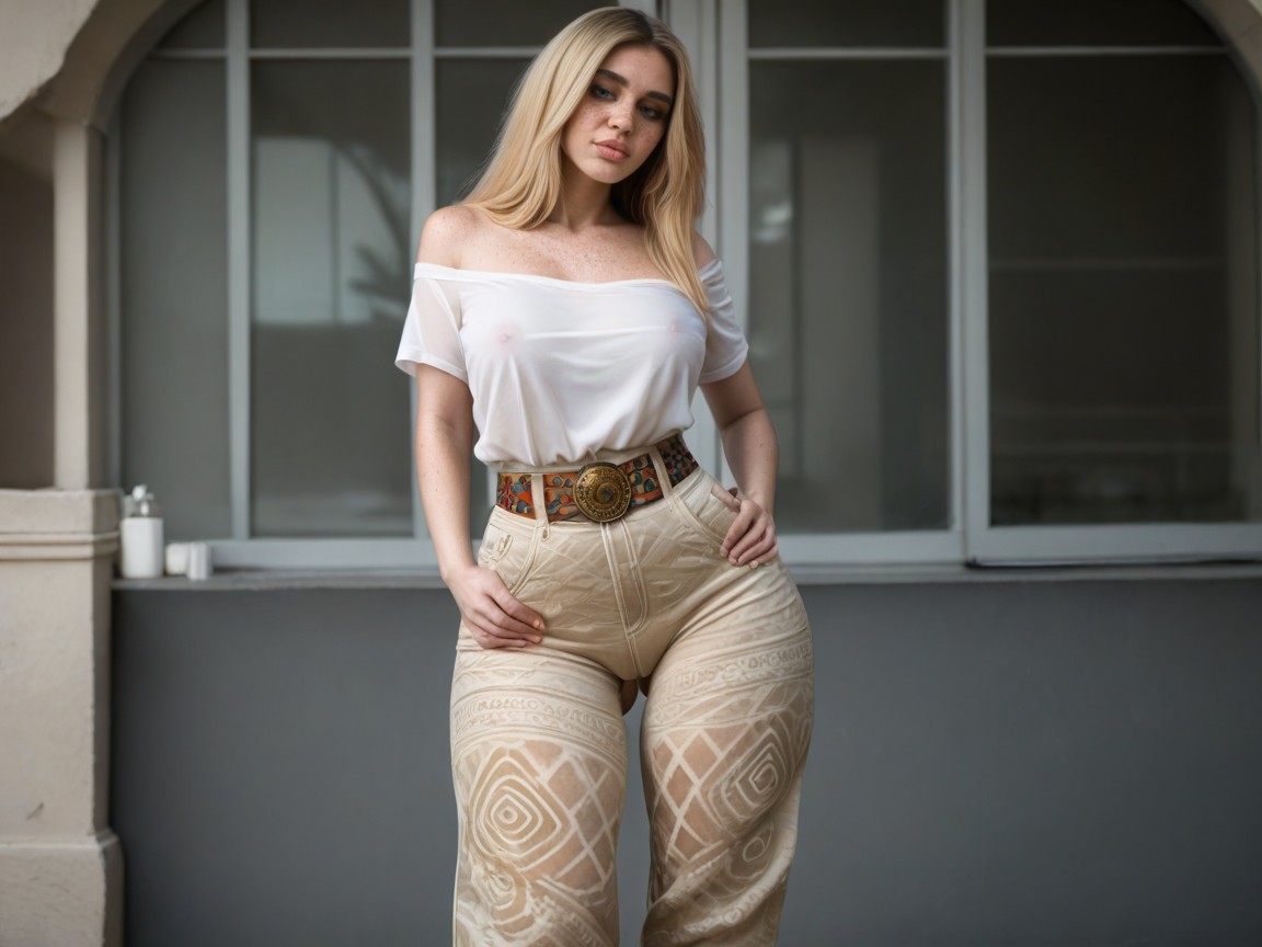 Oiled Skin, Hands In Back Pockets, Gluteal Cleft AI Porn