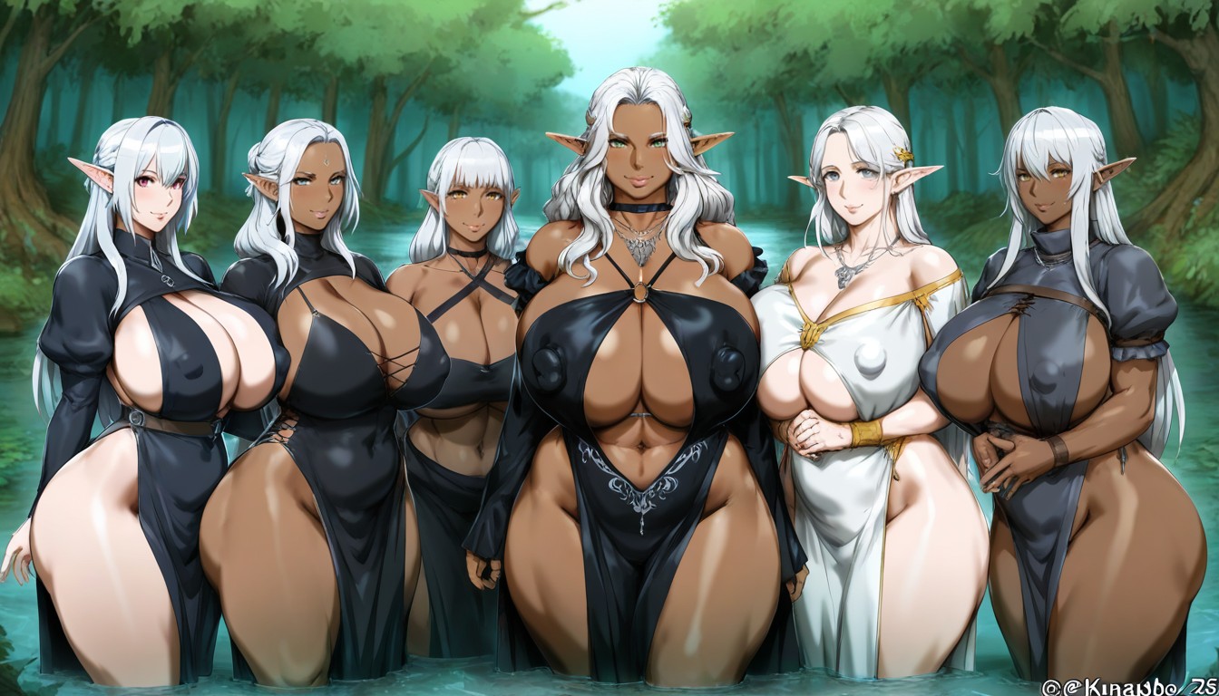 Thick Thighs, Harem, Silver Jewelry Porno IA
