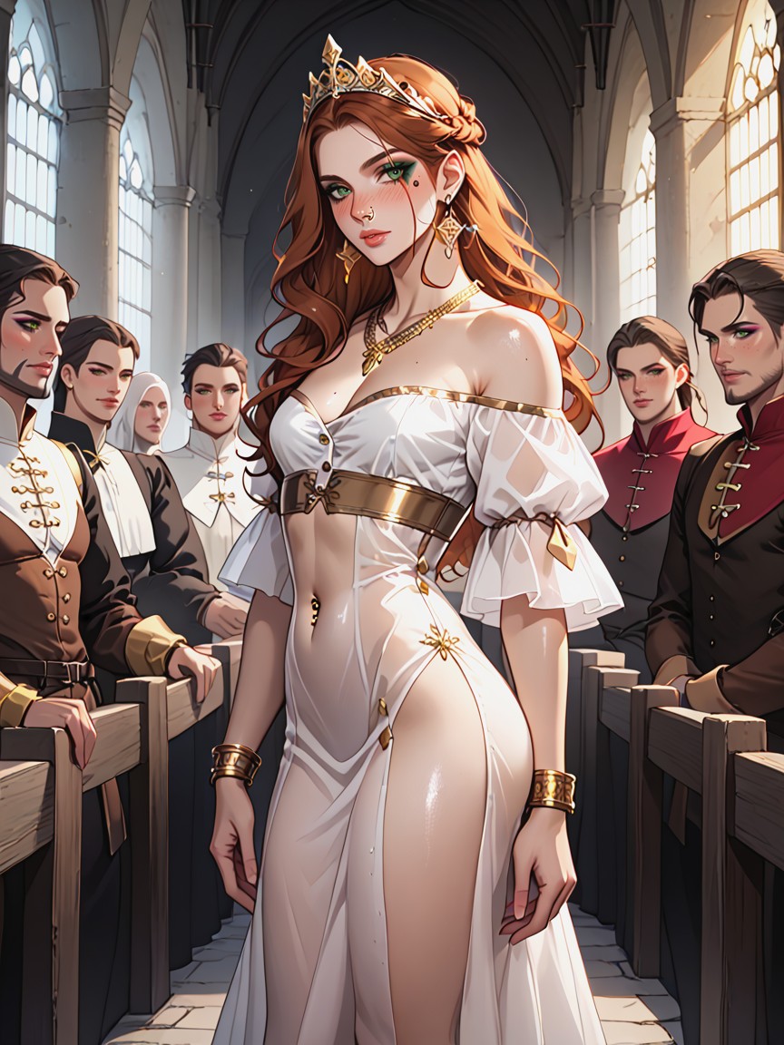 Many People Around, Medieval Princess, Wide Green Eyes Porno IA