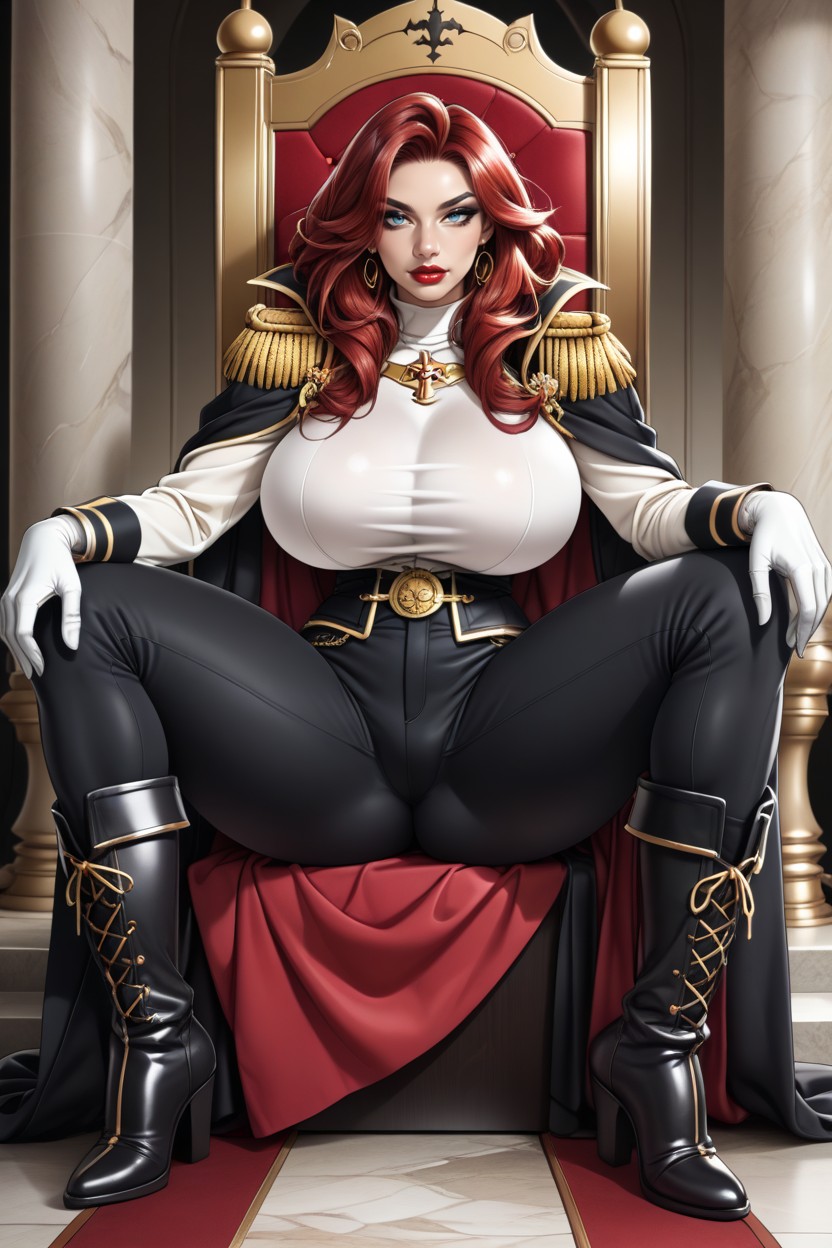 Extremely Large Firm Bubble Butt, Toned Voluptuous Body, Front View AI 포르노