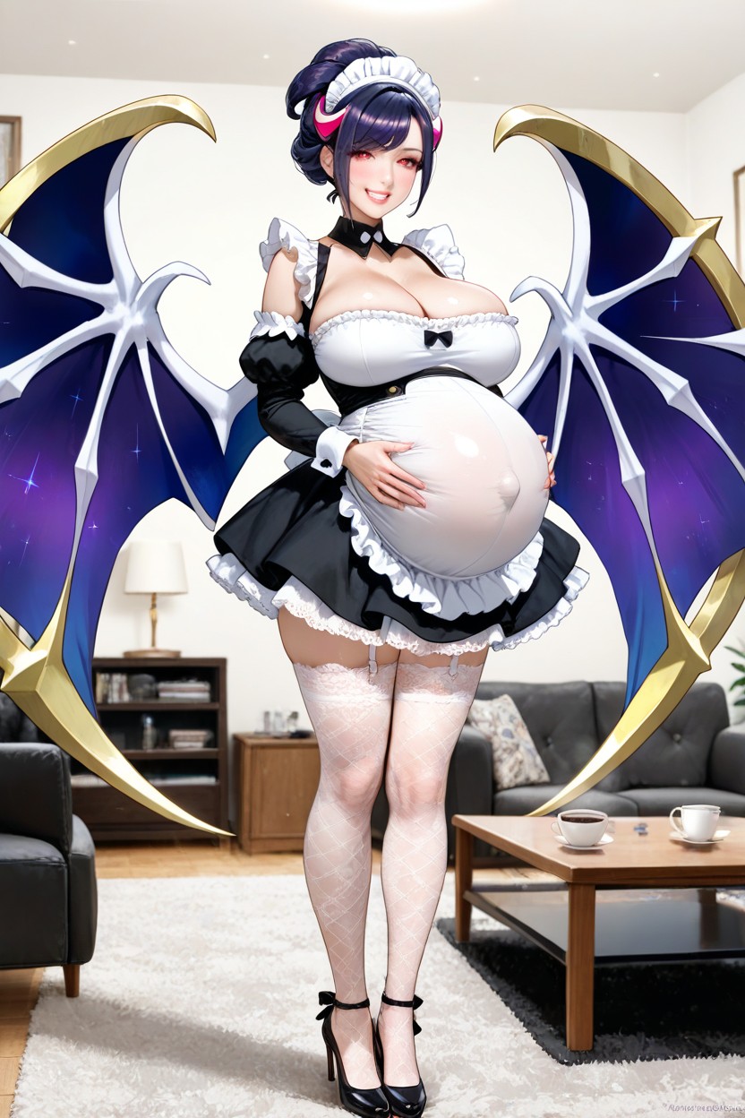 Massive Rounded Belly, Love Hearts, Clenched Teeth Porno IA