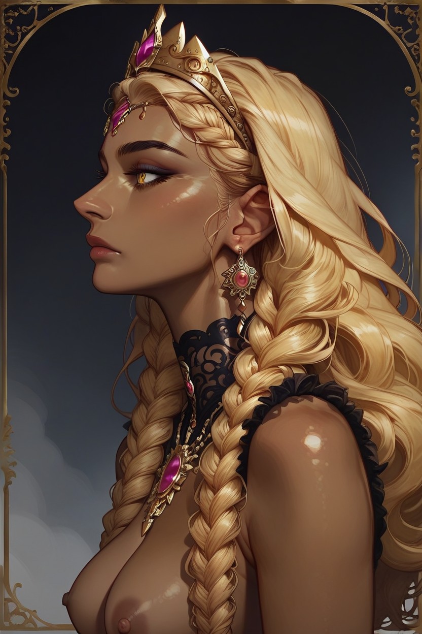 Ear Cuffs, Jewels, Magical Crown Porno IA