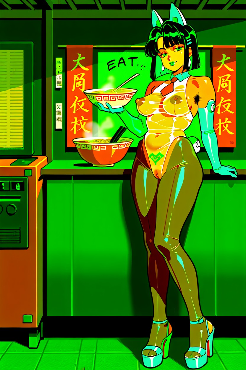 Tan Skin, Ears, See-through Zippered High Leg Diving Suit Porno IA