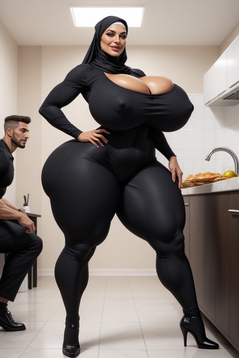 Pear Shaped, Hyper Huge Wide Hips, Extremadamente Pesado En La Parte Inferior Porno IA