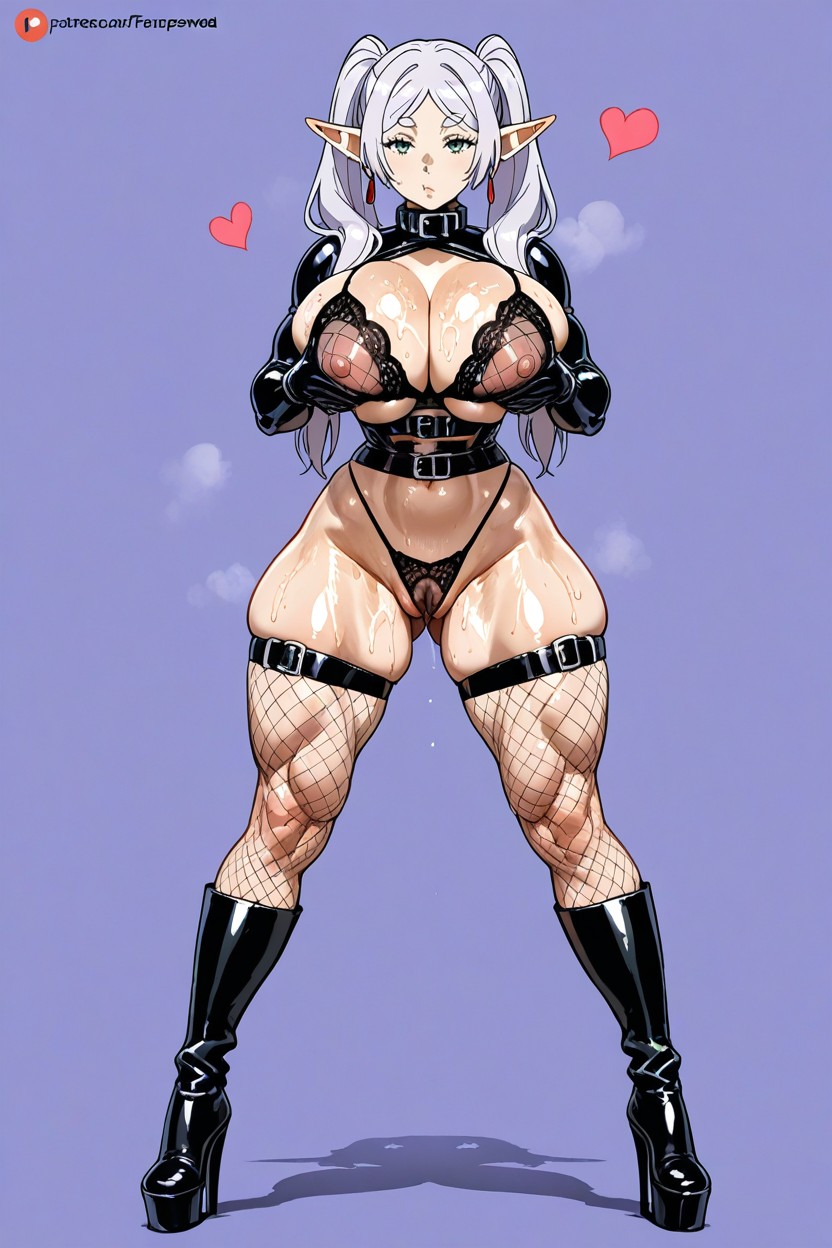 Plano Mediot, Form Fitting Bra, Black Collar Porno IA