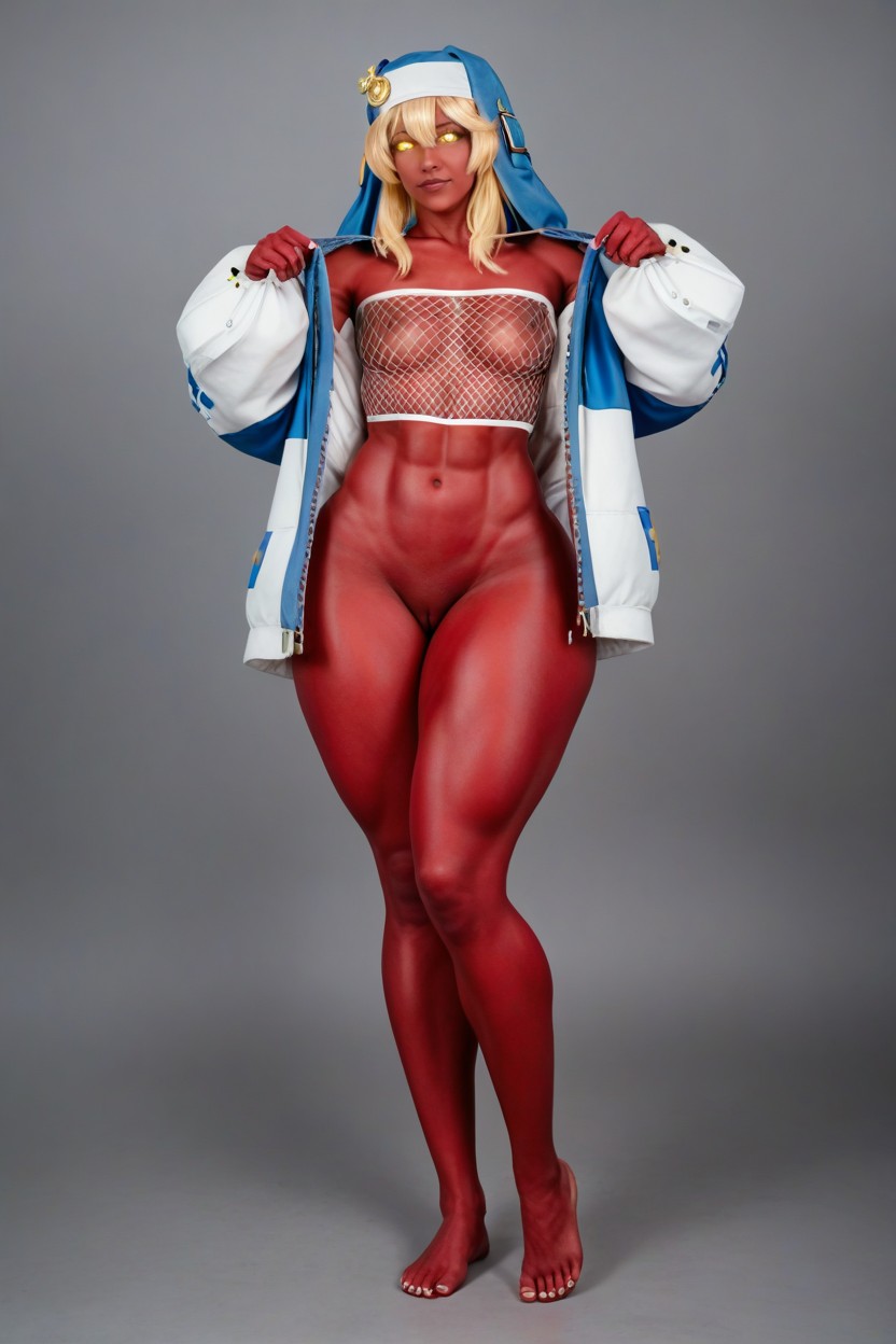 Bridget From Guilty Gear Strive, En Forma, Nipple Bulge Porno IA