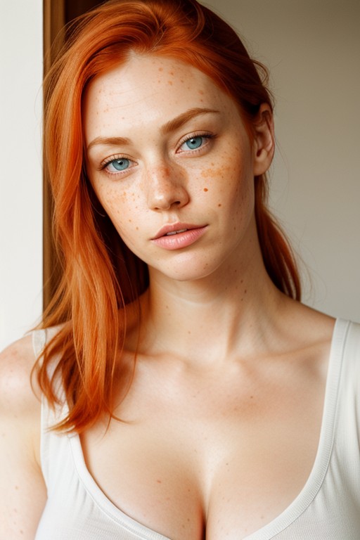 On Bed, Freckles, Looking At Viewer Porno IA