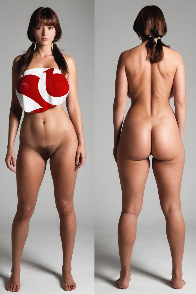 Neutral Expression, Arms At Sides, Full Body Porno IA