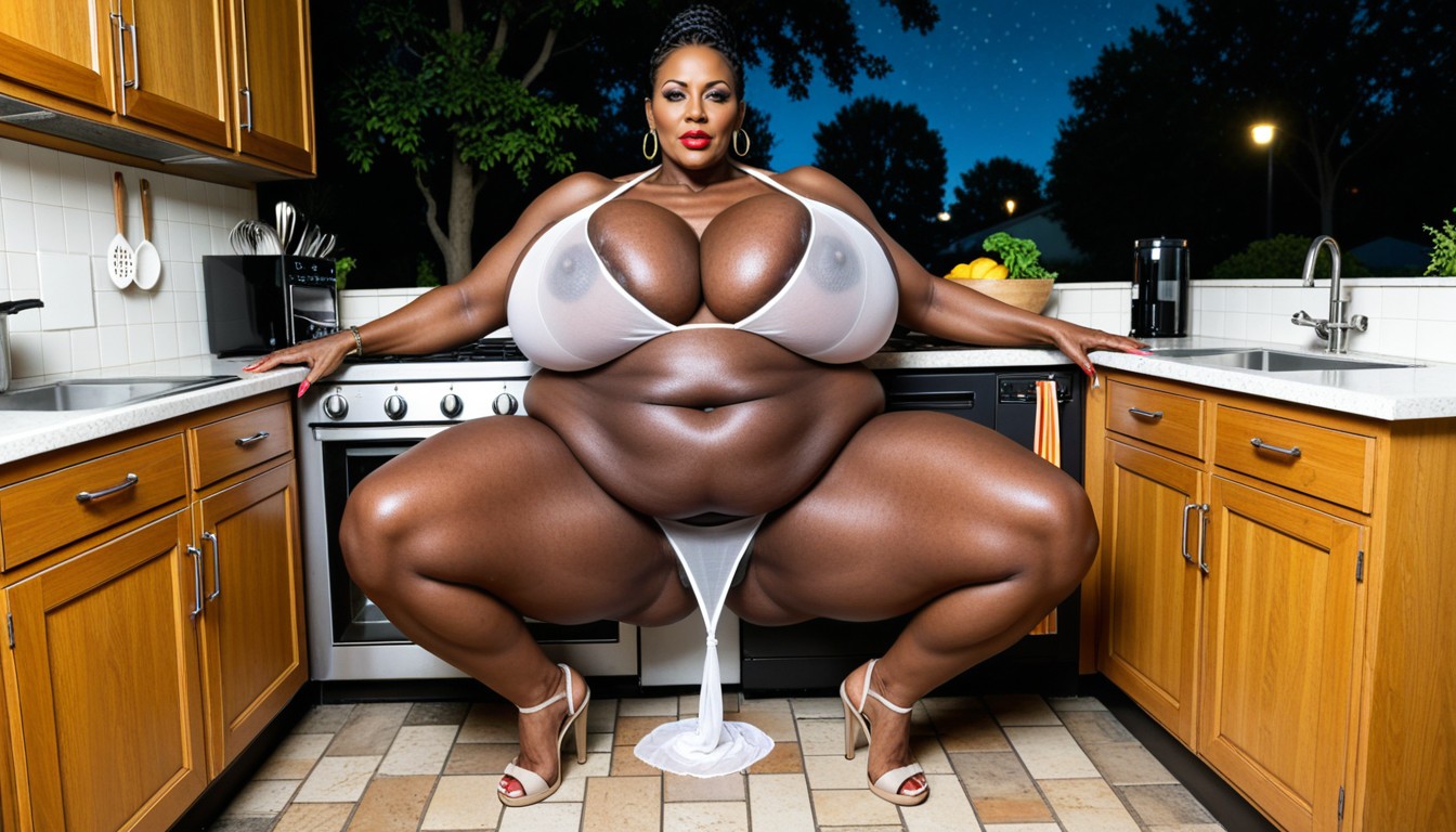 Insanely Mega Hyper Gigantic Breasts, Outdoors, Mature Model Face Porno IA