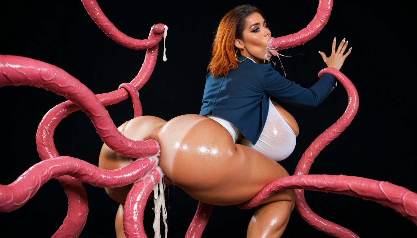 Oiled Skin, Lot Of Tentacles Penetrating Anus, Pronebone AI Porn