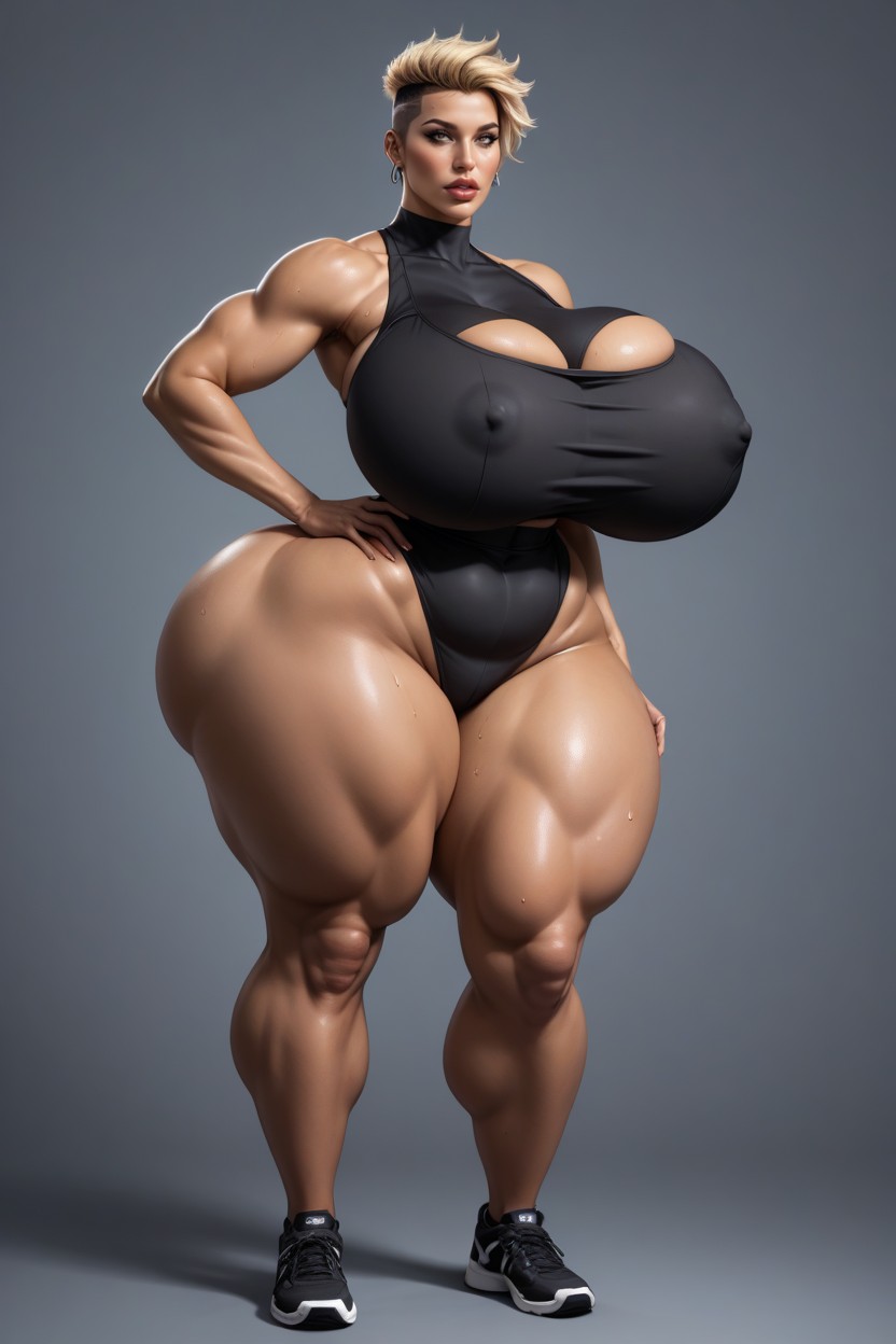 Perfect Shapely Figure, Phat Legs, Crop Top AI Porn