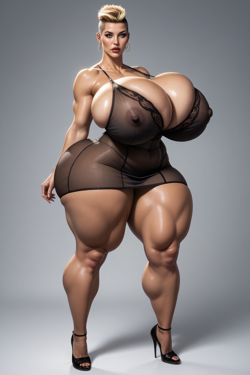 Form Fitting Clothes, Crop Top, Exaggerated Waist AI Porn