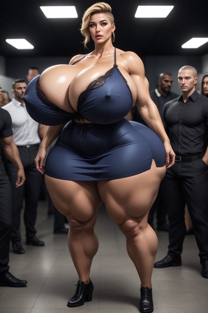 Roupas Justas, Massive Round Bubble Butt, Huge Hips Pornografia de IA