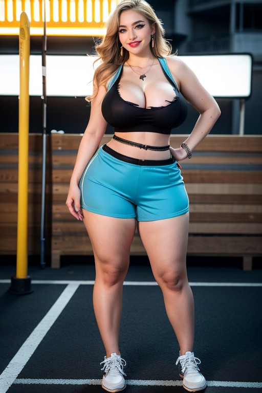 Glossy Pink Lipstick, Sneakers, Black Eyeliner AI Porn