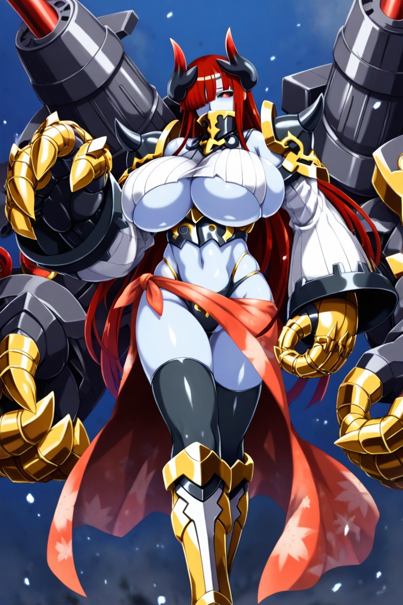"teresa From Musuko Ga Kawaikute Shikatanai Mazoku No Hahaoya", Midriff, Red Eyes AI Porn