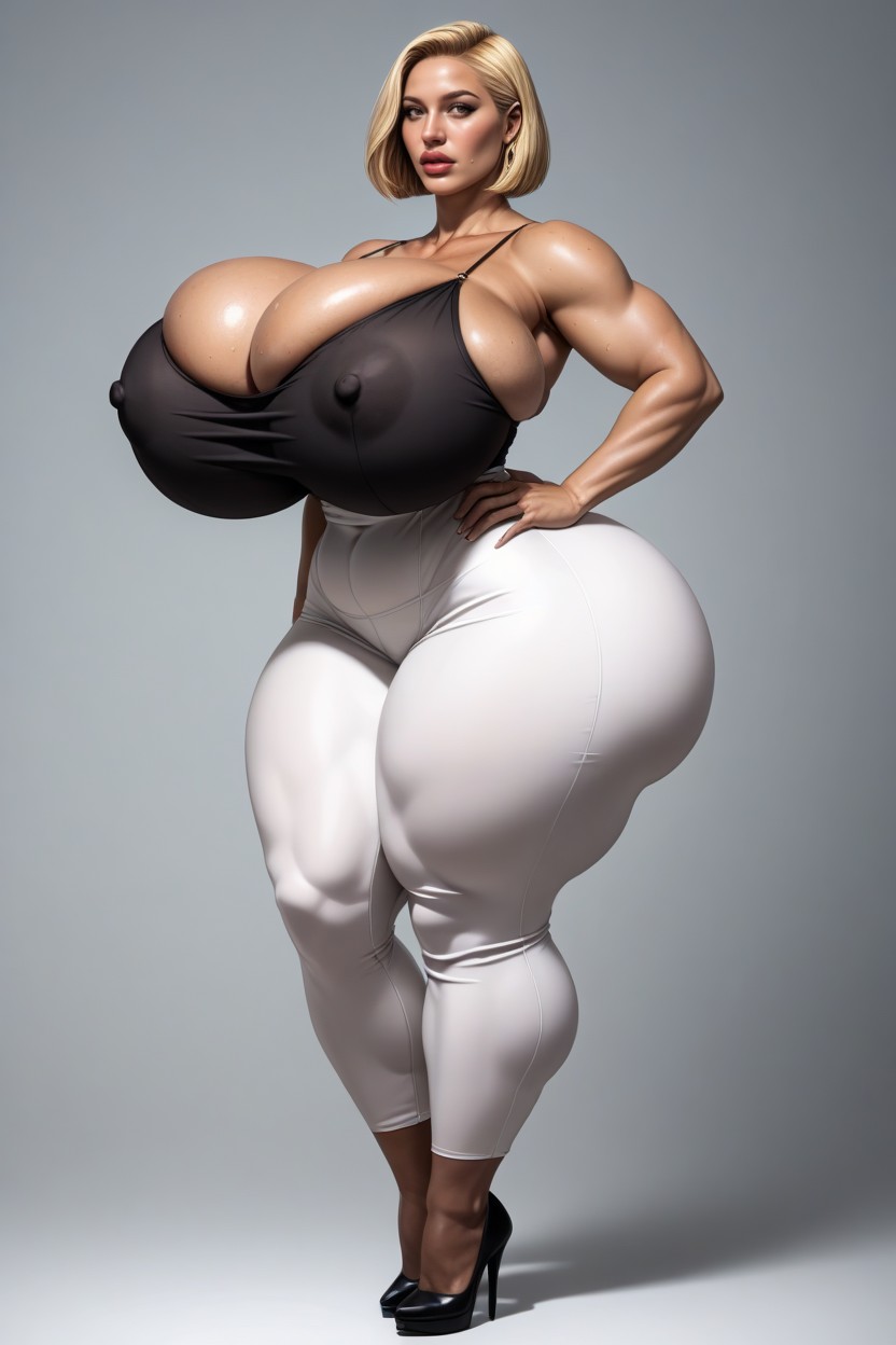 Perfectly Shaped Butt Cheeks, Thighs Bigger Than Waist, Extremely Large Ass AI Porn