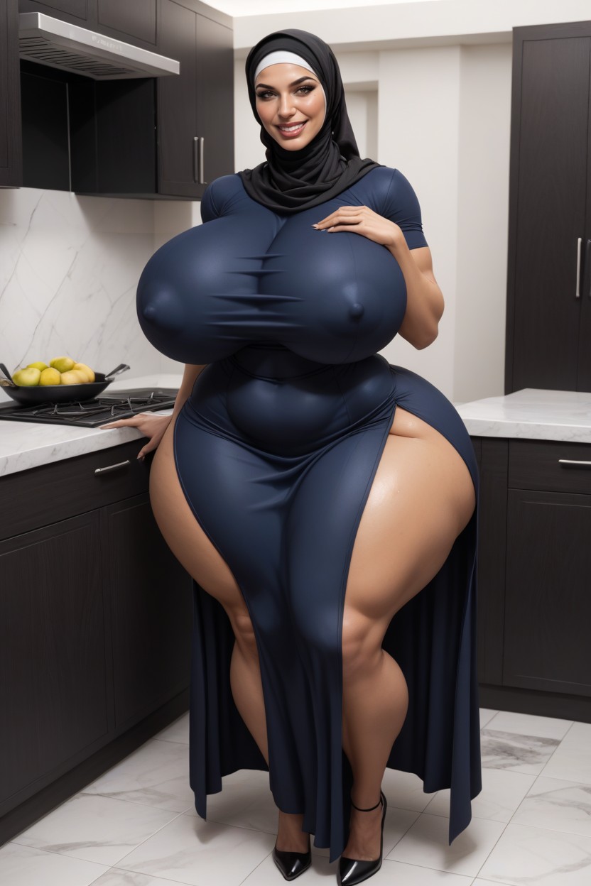 Side View, Hyper Huge Wide Hips, Thick Thighs AI Porn