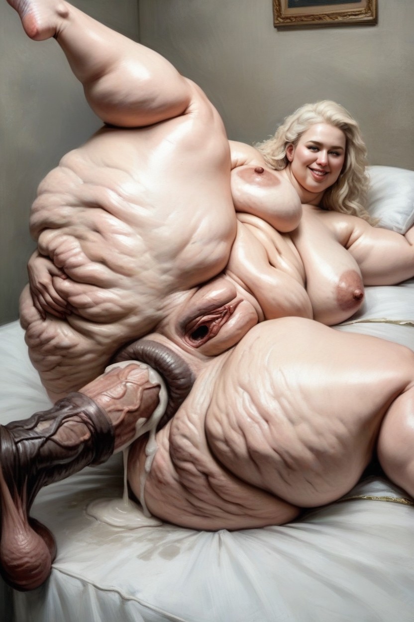 Eyes Open, Wet Sloppy Anal, Hyper Massive Bulging Anus Pornografia de IA