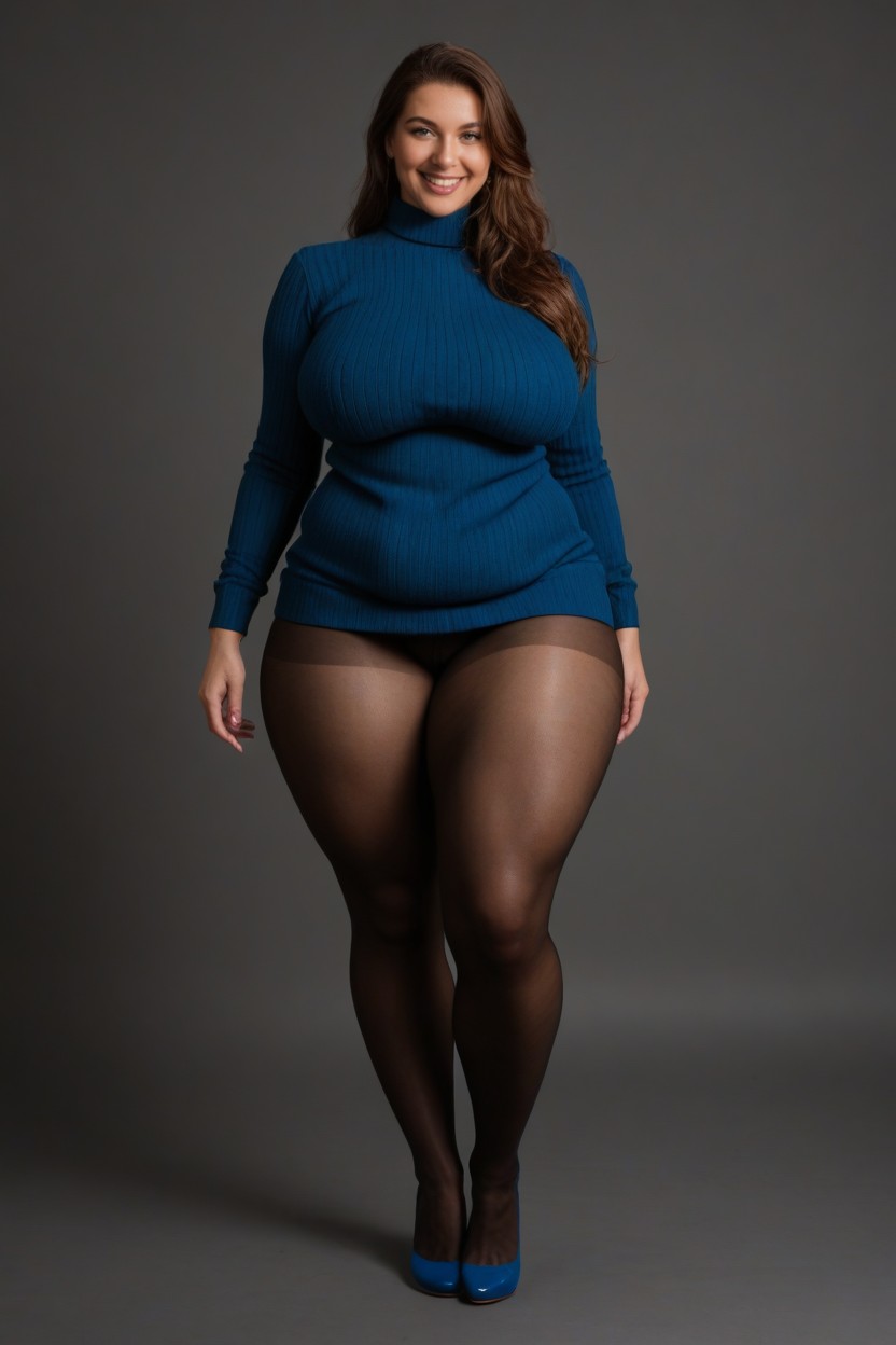 Standing, Round Legs, Super Bbw AI Porn
