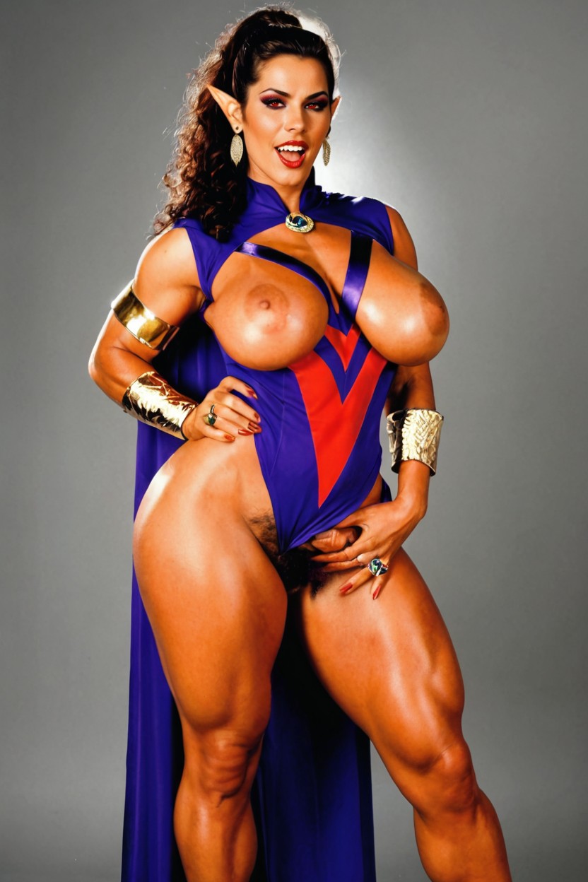 Cuerpo Completo, Ojos Rojos, Orange Skin Porno IA