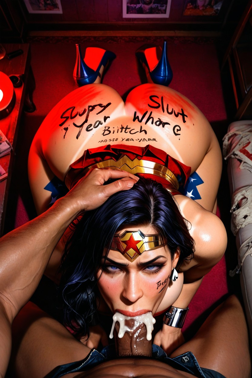 Close Up, Body Writings, Black Collar AI Porn