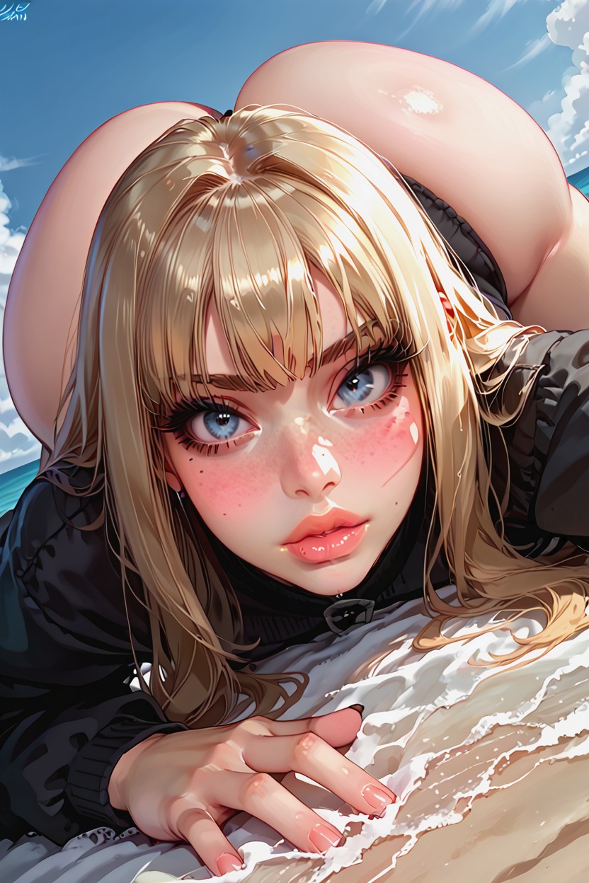 Big Round Lips, Large Round Eyes, Huge Ass AIエロ