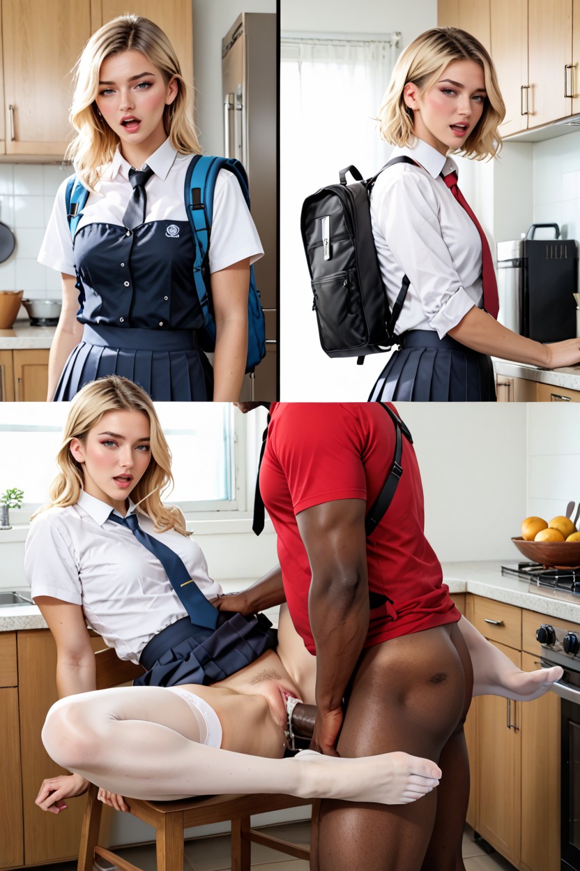 Athletic Black Man, Photo Realistic Image, Tan Stockings AI黃片