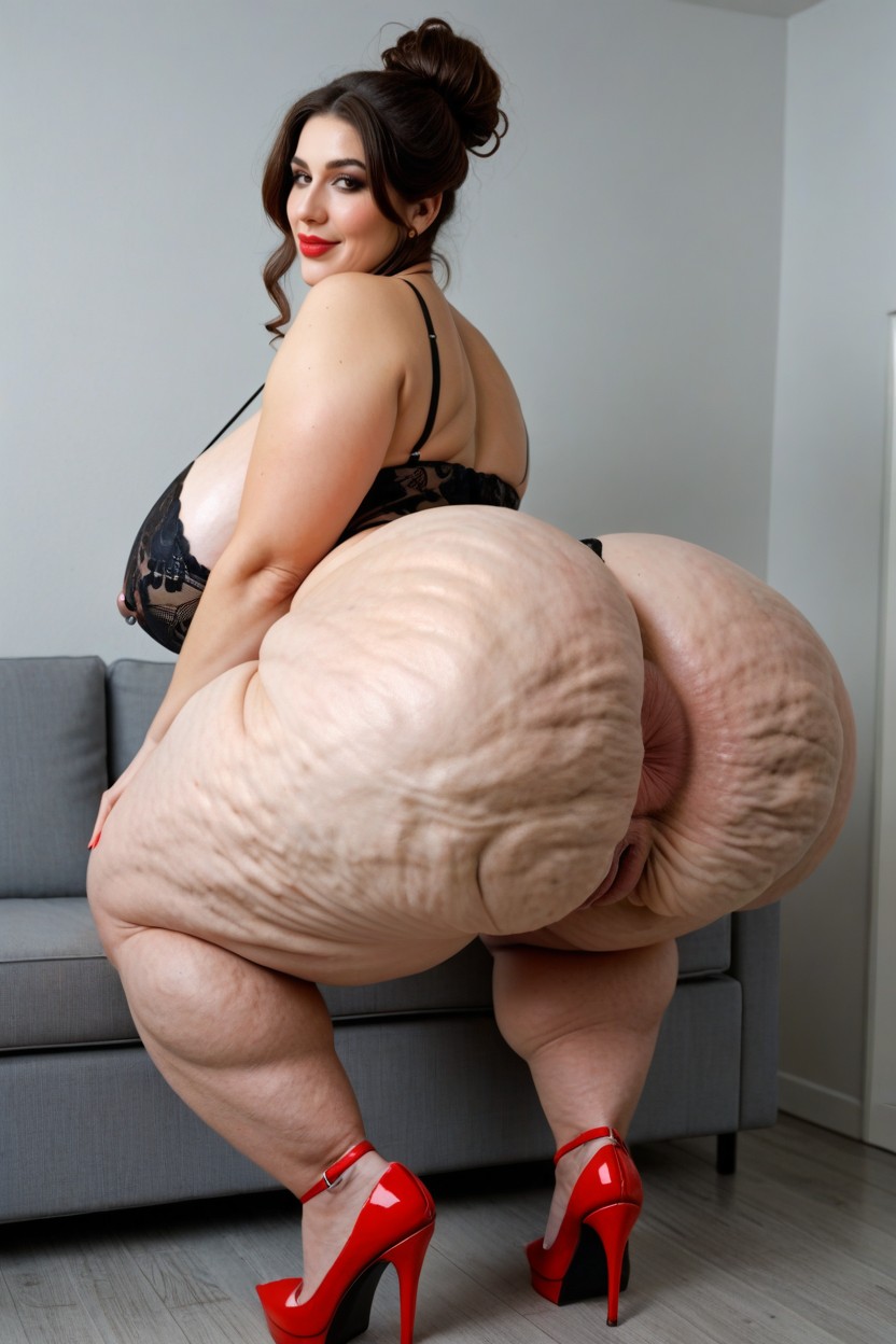 Oiled Skin, Waist, Butt Job AI Porn