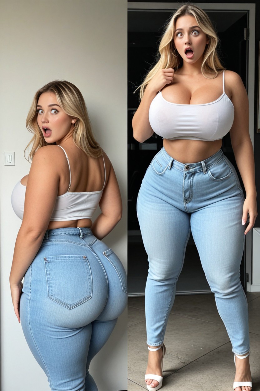 Pear-shaped Body, Back View, Extremely Tight Butt AI Porn