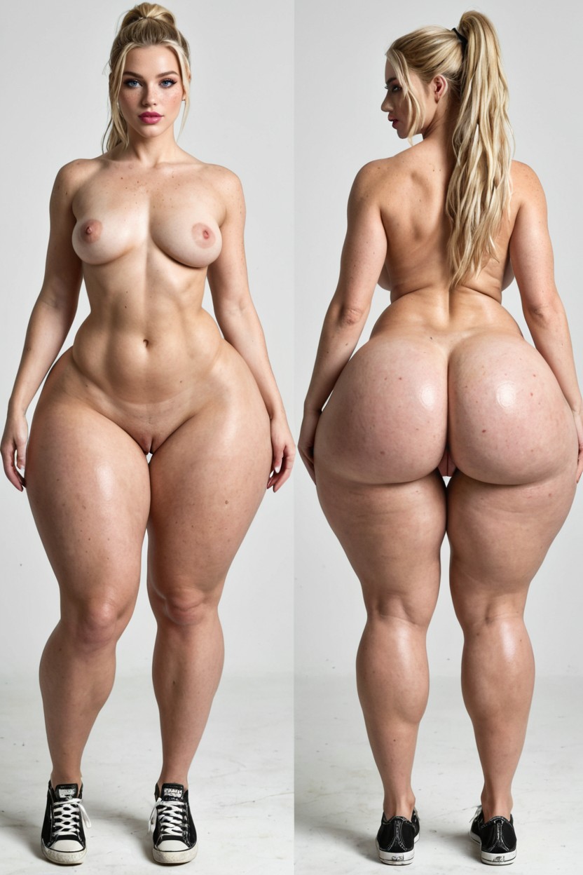 Both Feet On The Ground, Lots Of Freckles, Ultra Snatched Waist AI Porn