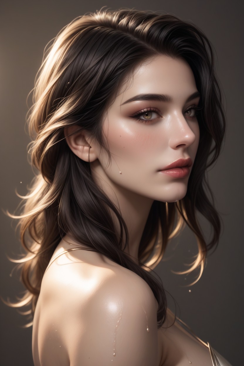 Wet Glistening Saliva, Subtle Blush On Cheeks, Delicate Shadows AI黄片
