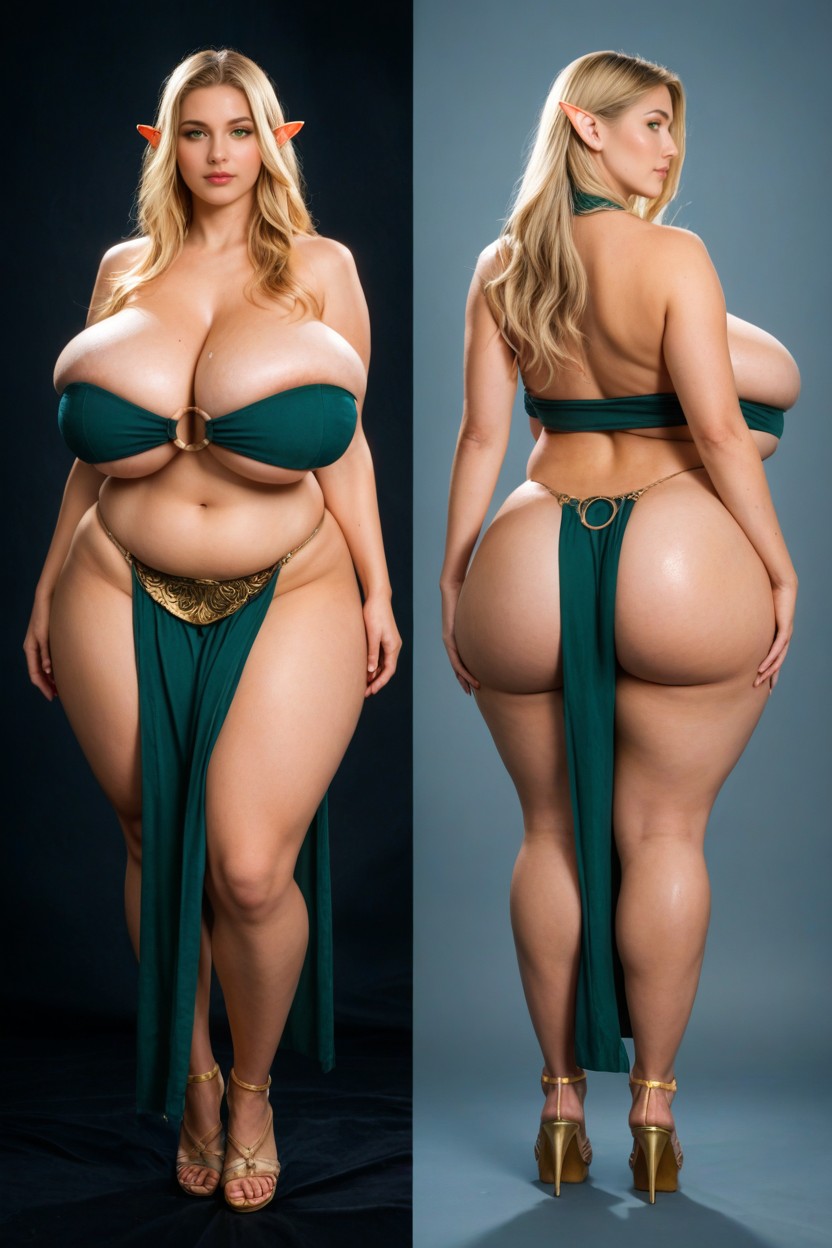 Pelvic Curtain Loincloth, Underboob, Low Cleavage AI 포르노