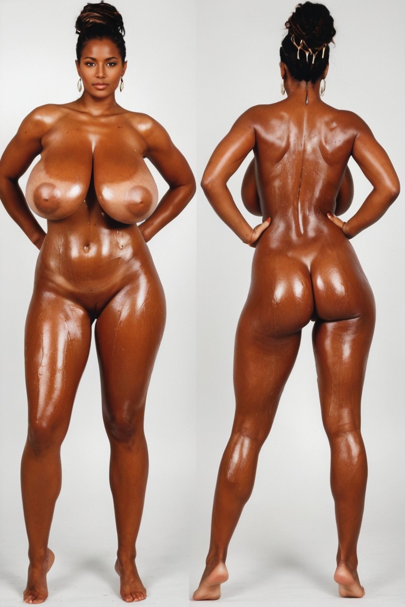Detailed Anatomy, Wet Skin, Arms At Sides ИИ порно