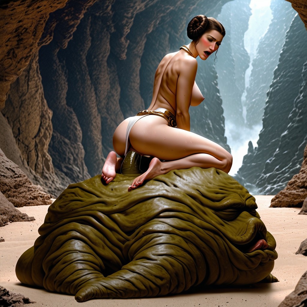 Extremely Beautiful Face, Opening The Tail, Leia Has Feet On Stone Floor Porno IA
