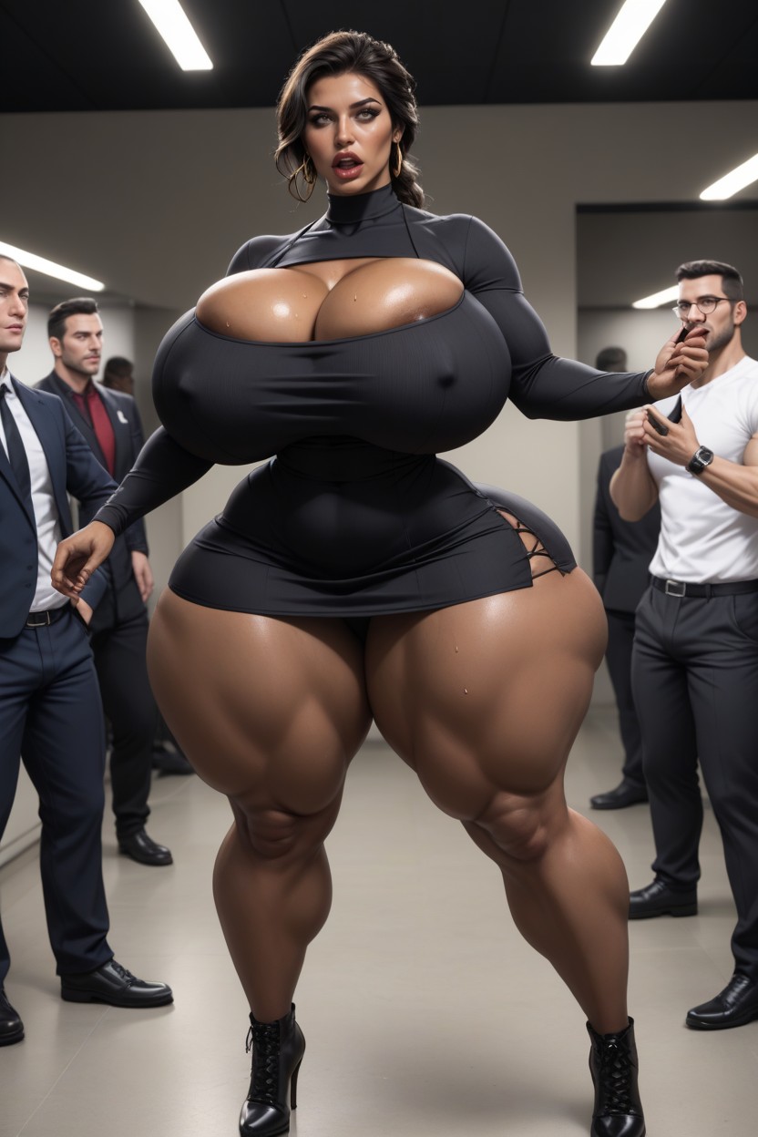 Erect Nipples, Exaggerated Waist, Round Cheeks AI Porn