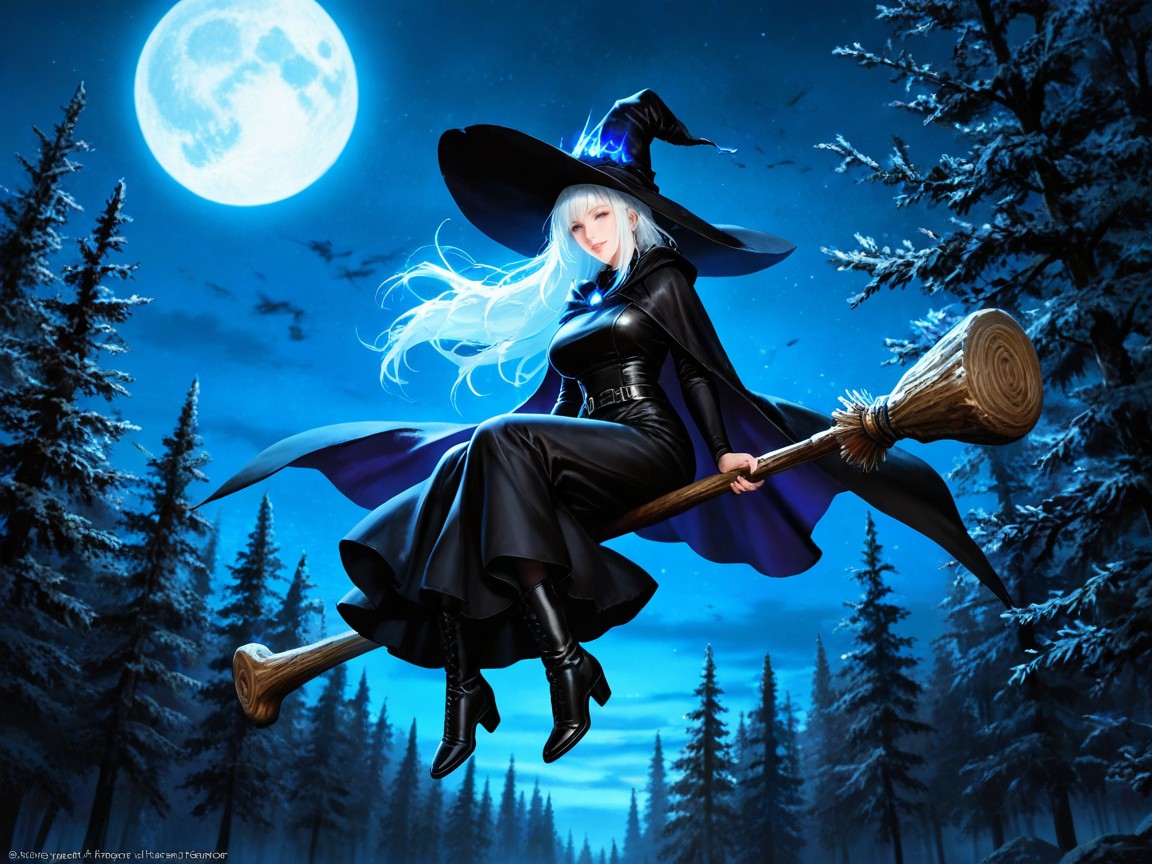 Cool Blue, And Tall Leather Boots Each Witch Resembles A Different Elegant One A Silver, Long Flowing Dresses Porno IA
